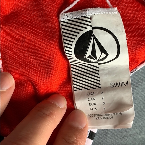 NWOT Volcom striped bathing suit bottoms S - Picture 3 of 4